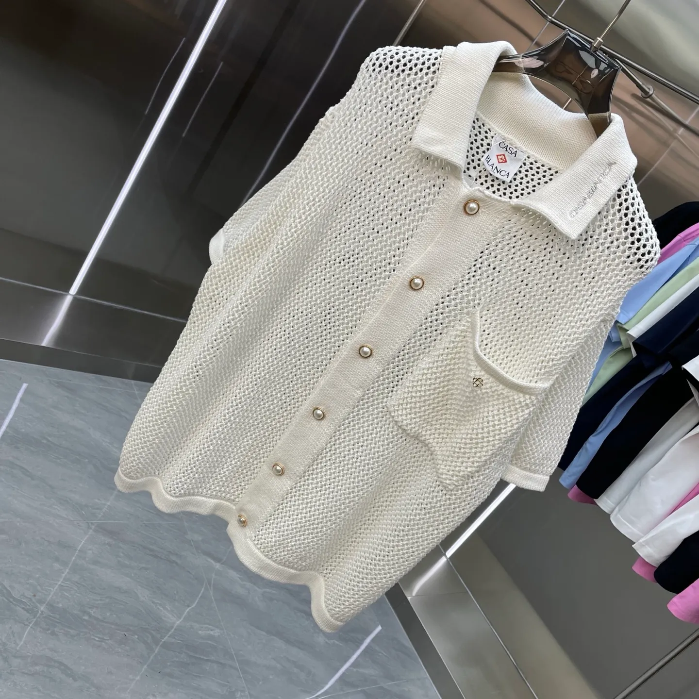 CASABLANCA Casablanca sweater suit Original development, comfortable upper body, imported equipment, original high-density embroidered seal, two-color splicing, hand-sewn cuffs + hem, OEM by domestic first-line brand Factory, impeccable workmanship Sizes: S M L XL